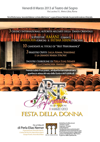 Art of Performance 8 marzo 2013 Roma @Teatro del Sogno
